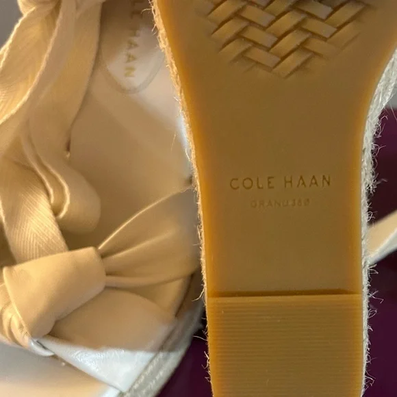 Cole Haan Cloudfeel Hampton Wedge Jute Heel Leather Sandals - Picture 14 of 16
